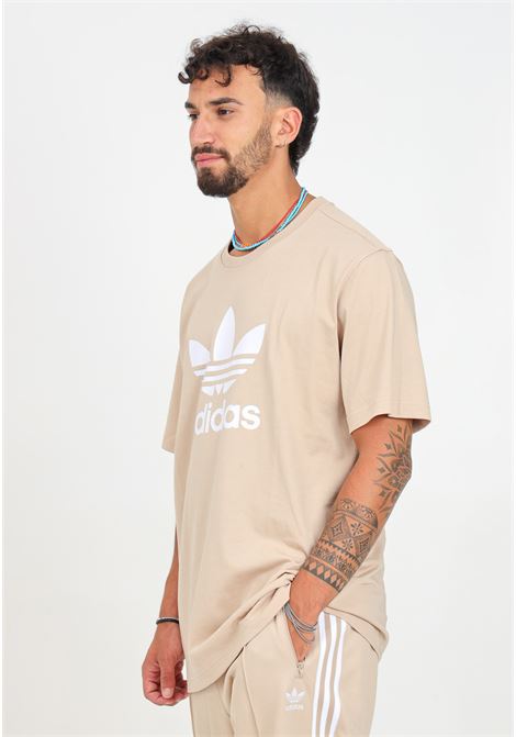 T-shirt a manica corta ADICOLOR TREFOIL beige da uomo ADIDAS ORIGINALS | IZ2351.